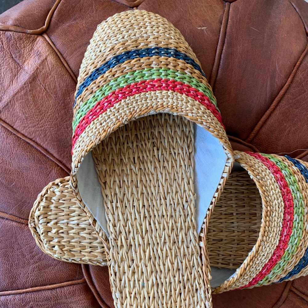 Super cute wicker sandals.